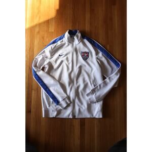 USMNT USWNT USA Soccer Old Logo Nike White Zip Up Jacket Medium